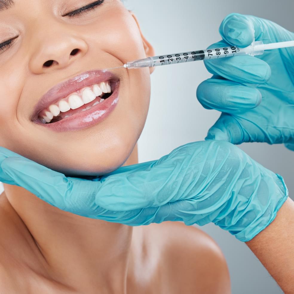 My Dental Hub close-up of a Botox injection being administered for TMJ relief in Skokie, IL